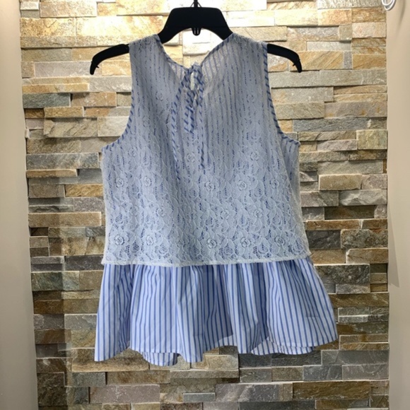 Pleione Blue Lace Overlay Tank - Picture 2 of 5